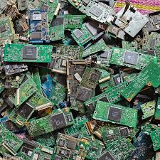 Industrial circuit boards scrap pile