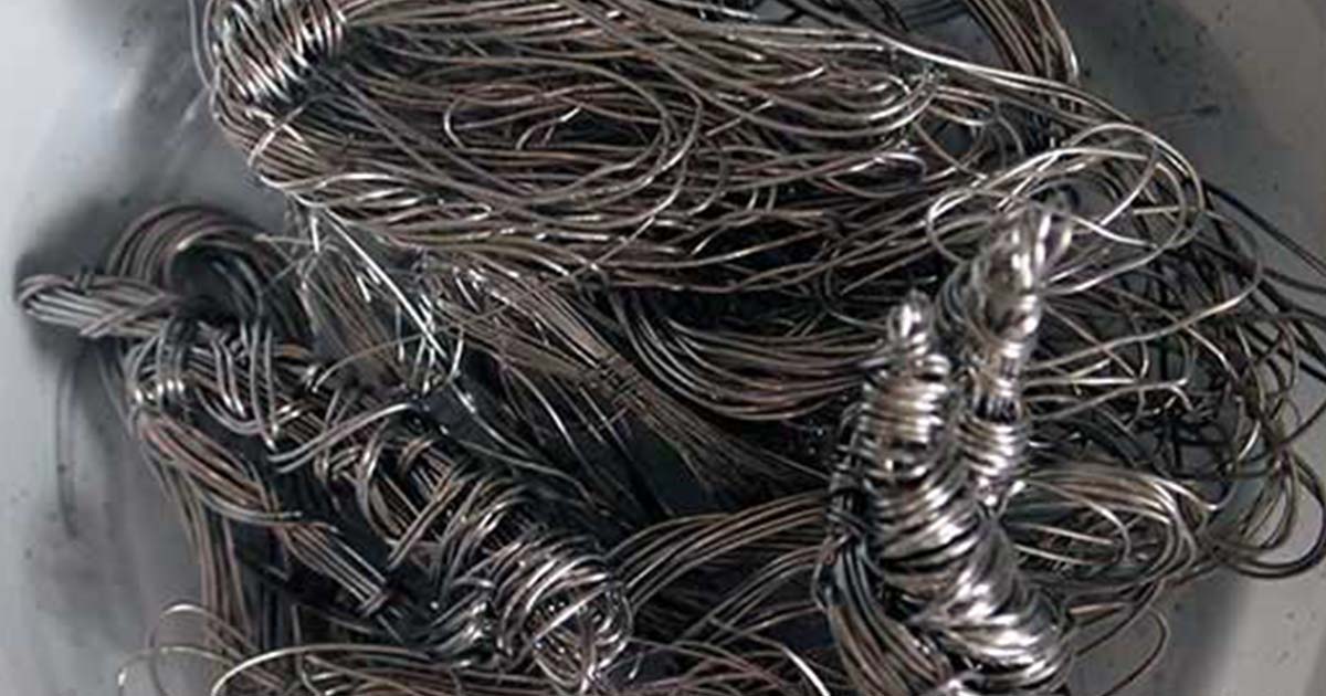 Platinum thermocouple wire coiled scrap